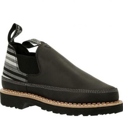 Georgia Boot Ladies Black and White Striped Romeo Shoe, GB00423