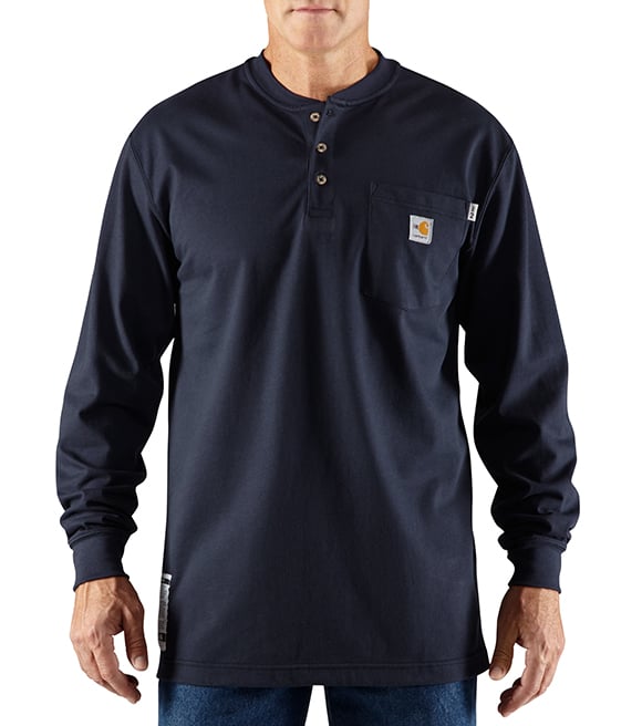 Carhartt Flame-Resistant Force Cotton Long-Sleeve Henley, 100237 ...