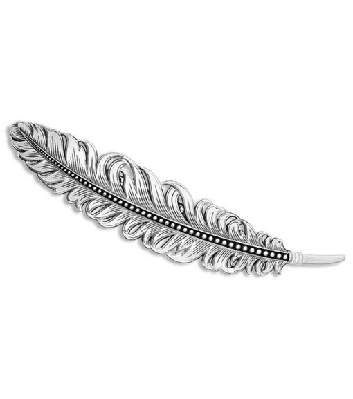 Montana Silversmiths Antiqued Montana Feather Barrette, BA4059RTS