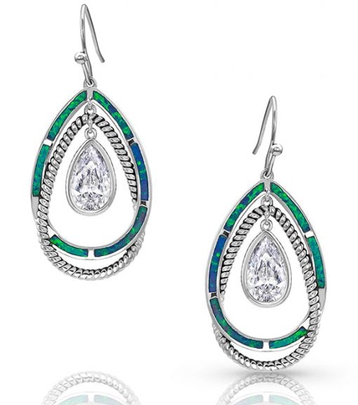 Montana Silversmiths Opal Ribbons Teardrop Earrings, ER4610