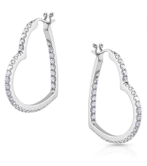 Montana Silversmiths Glittering Heart Hoop Earrings, ER4718