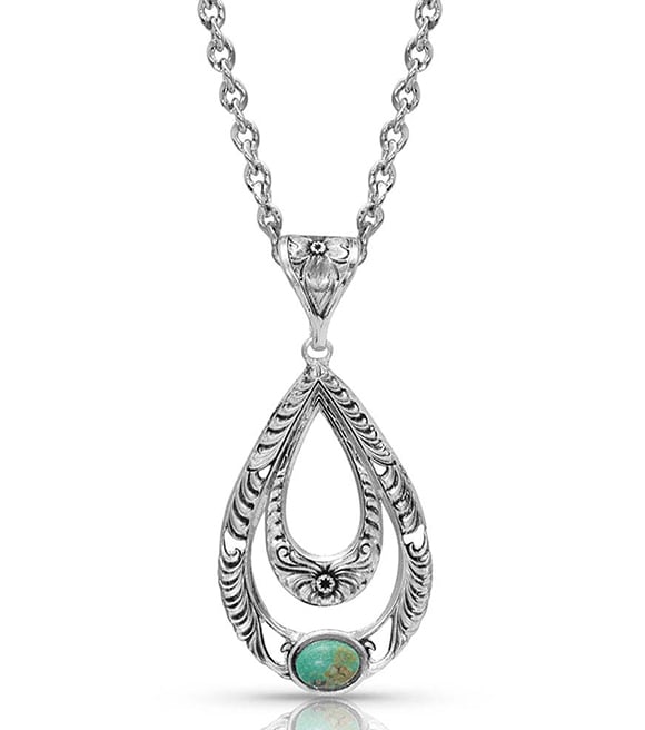 Montana Silversmiths Hidden Canyon Turquoise Necklace, NC4438 - Wilco ...