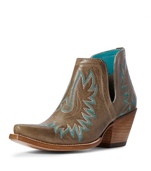 Ariat Ladies Brown and Turquoise Boot Stitch Dixon Western Boot, 10031484
