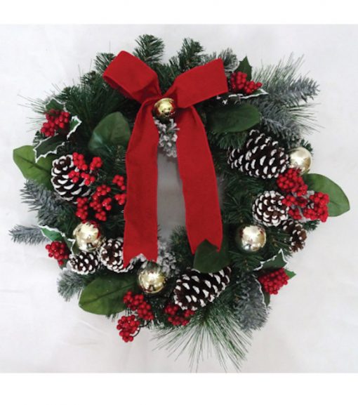 Traditional Artificial Holiday Wreath 22"