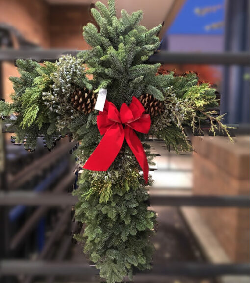 Fresh Holiday Cross Wreath