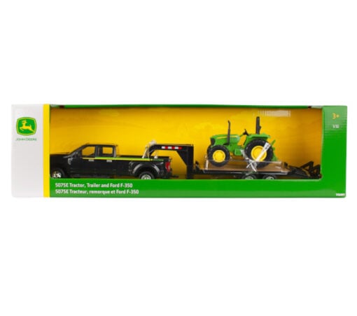 Ford F-350 Truck and Trailer with John Deere Tractor