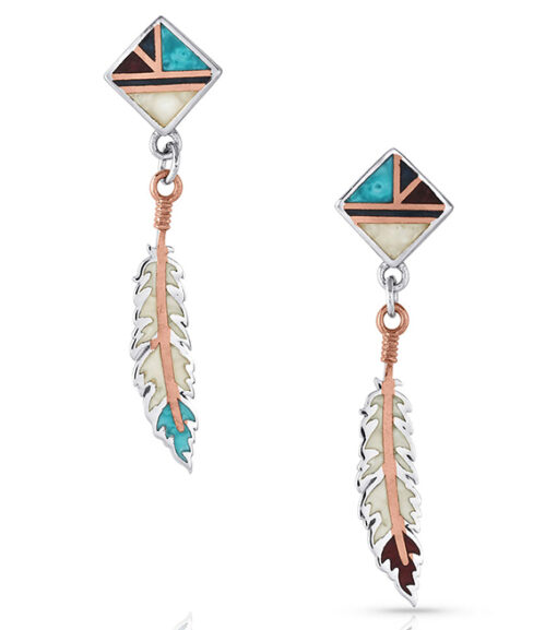 Montana Silversmiths American Legends Feather Earrings, ER4823