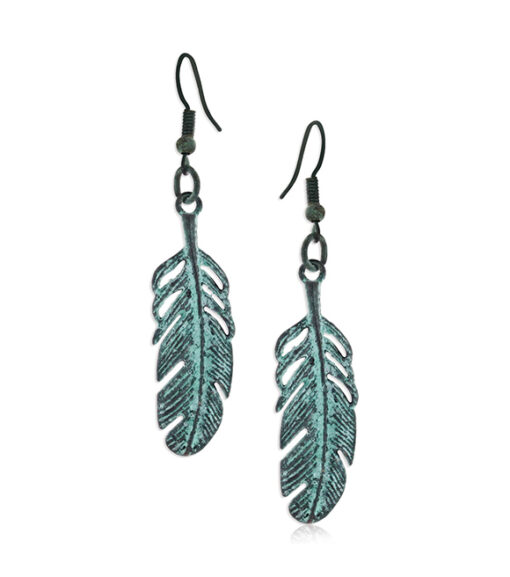 Montana Silversmiths Turquoise Feather-Flying Attitude Earrings, AER4859