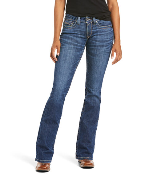 Ariat Ladies R.E.A.L. Mid Rise Stretch Ivy Stackable Straight Leg Jean ...