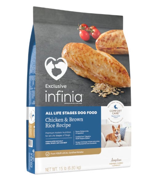 Infinia All Life Stages Chicken and Brown Rice Recipe Dog Food 