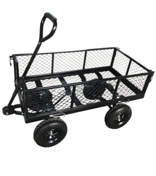 Metal Garden Cart with Fold-down Sides