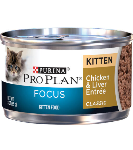 Purina Pro Plan Pate Wet Kitten Food; FOCUS Chicken & Liver Entree - 3 oz. Pull-Top Can