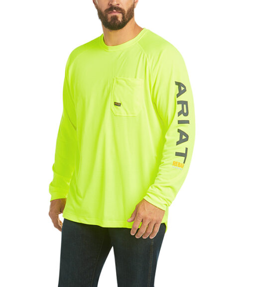 Ariat Men's Rebar Long Sleeve Logo Work T-Shirt, 10031034