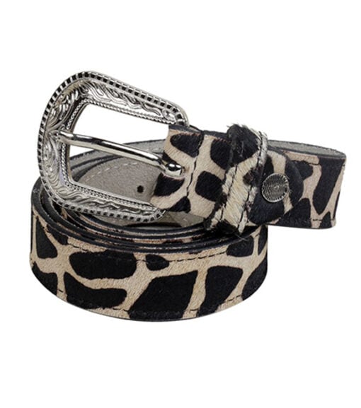 Myra Vintage Black White Hairon Belt, S-2931