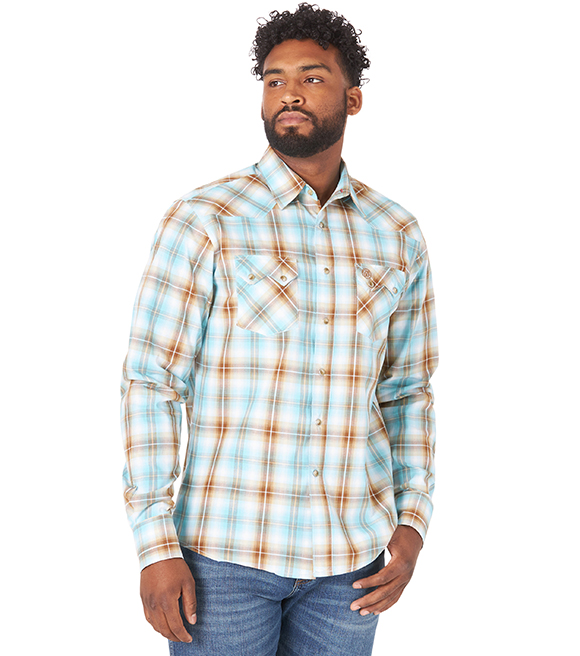 wrangler men's retro snap western shirt