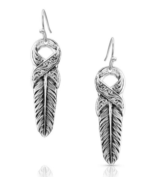 Montana Silversmiths Strength Within Feather Earrings, ER4839