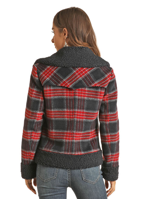 berber checked coat