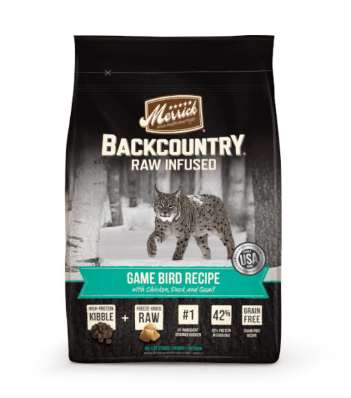 Merrick Backcountry Raw Infused Game Bird Recipe with Chicken, Duck & Quail Grain-Free Dry Cat Food, 6 lb.