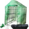 Backyard Expressions Portable 2-Tier Walk-in Greenhouse 56"x 56"x 77"