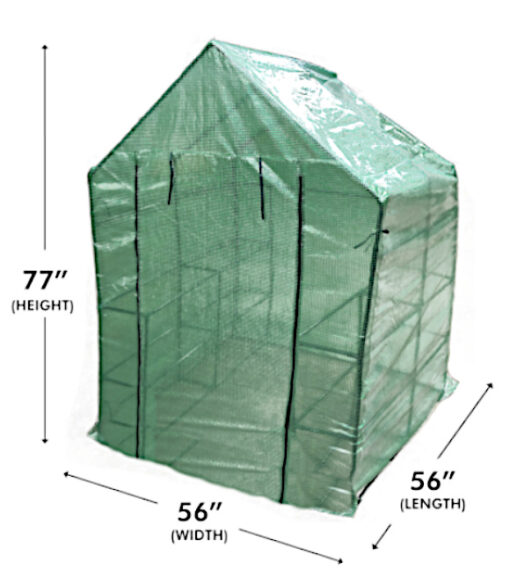 Backyard Expressions Portable 2-Tier Walk-in Greenhouse 56"x 56"x 77"