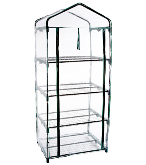 Backyard Expressions Mini Greenhouse with 4-Tier Growing Rack 27" x 19" x 63"