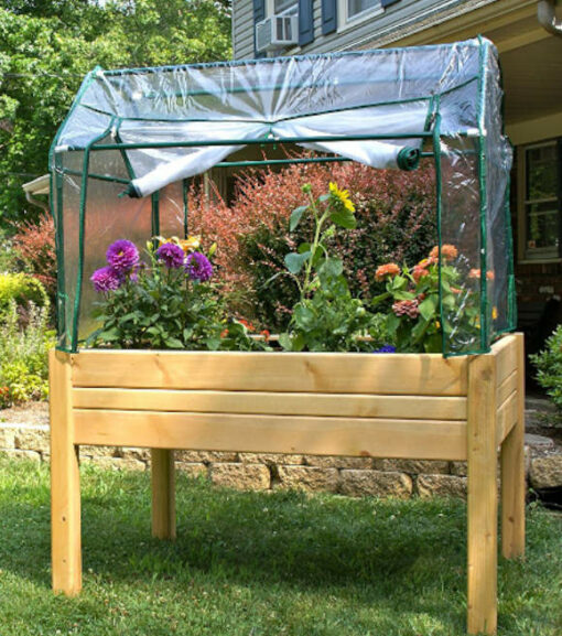 Elevated Raised Bed with Greenhouse Cover