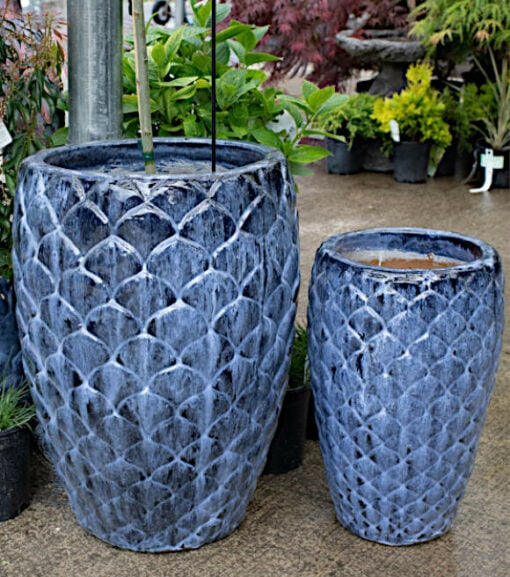 Blue Scales Design Planter Vase