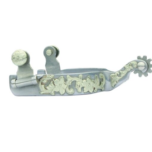 Professional's Choice Men's Silver/Steel Floral Shank Spur