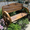 Wooden Wagon Wheel Bench