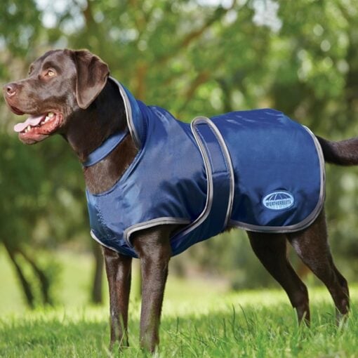 WeatherBeeta ComFiTec Deluxe Dog Coat 20 in - Gray/Navy Blue