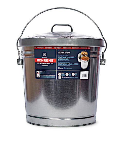 10 Gallon Galvanized Container with Locking Lid