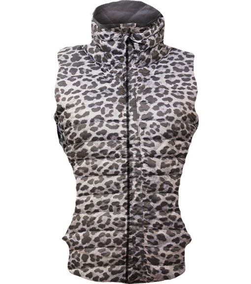 Ladies Insulated Leopard Print Puffer Vest, 20-2214