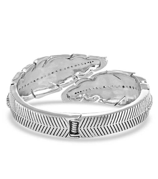 Montana Silversmiths Wrapped Within Crystal Feather Hinge Bracelet, BC4963