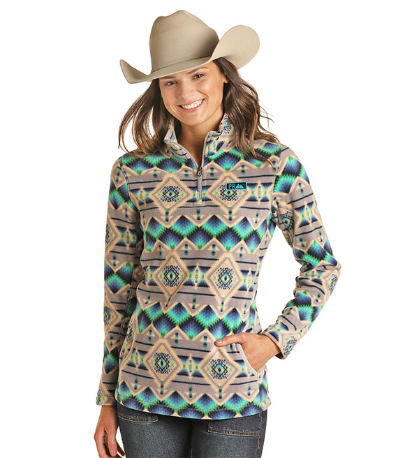 aztec fleece pullover