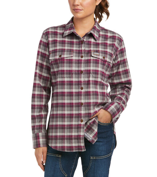 Ariat Ladies Rebar Flannel DuraStretch Work Shirt, 10037475