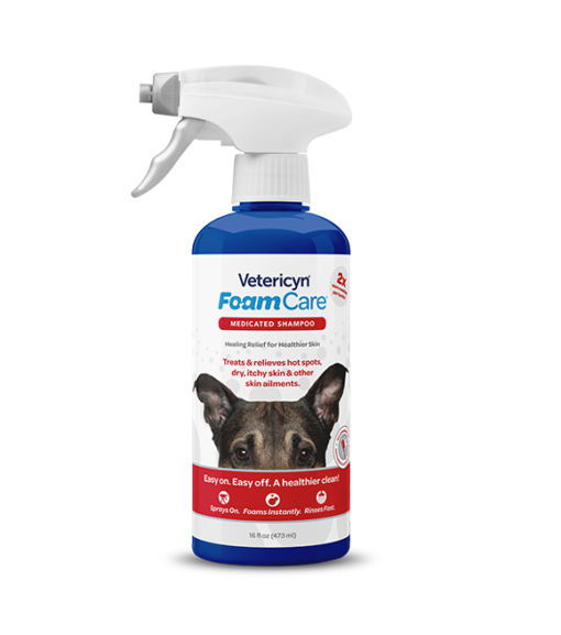 Vetericyn Foaming Spray Shampoo - Medicated for Dogs, 16 oz.