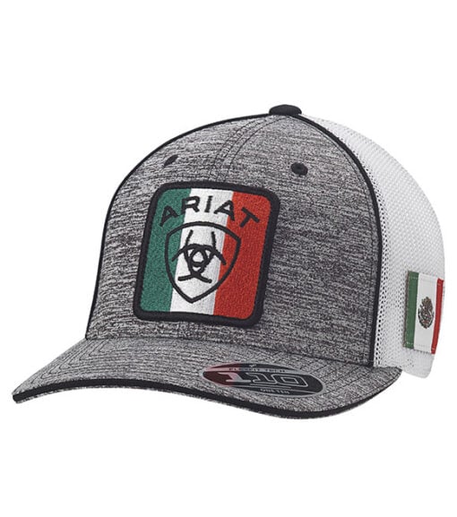 Ariat Men's Mexican Flag Logo Grey Snap Back Ball Cap, A300015106