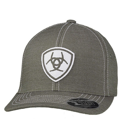 Ariat Men's Shield Logo Grey Snap Back Ball Cap, A300015206