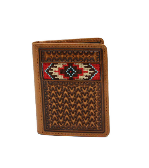 Ariat Embroidered Bi-fold Rodeo Wallet Aztec Inlay, A3543608