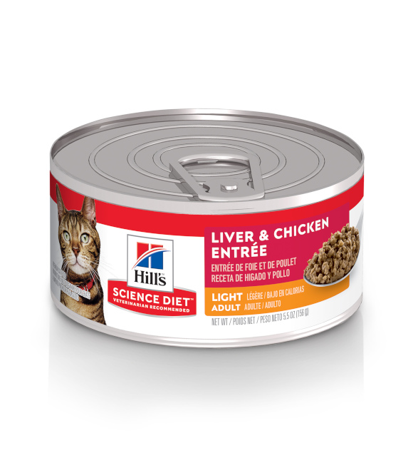 Science Diet Adult Light Liver Chicken Entr e Cat Food 5.5 oz