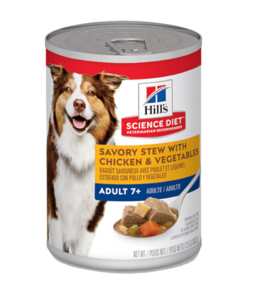 Science Diet Adult 7 + Chicken Stew Canned Dog Food, 12.8 oz.