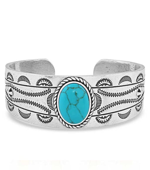 Montana Silversmiths Into the Blue Turquoise Silver Cuff Bracelet, BC5126