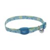 Coastal Pet Products Safe Cat 8 to 12 in Adjustable Breakaway Collar - Blue/Green Pattern