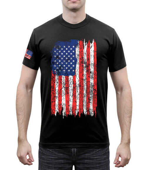 Rothco Men's Distressed US Flag Athletic Fit T-Shirt, 10740 - Wilco ...