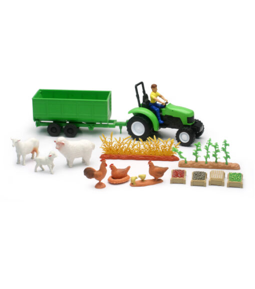 NewRay 04096 Farm Animals and Tractor Set, 3 years and Up