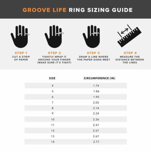 Groove Life Men's Edge Black Ring, R7-006