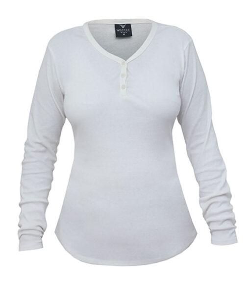 Wilfull Wear, Ladies Long Sleeve Henley, WK0-00010 - Wilco Farm Stores