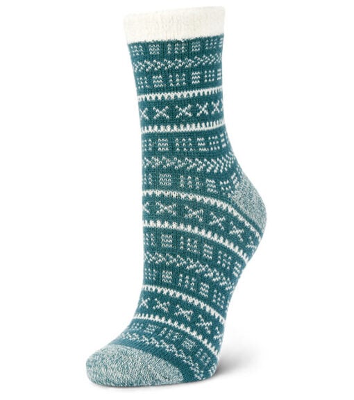 Fireside Ladies Aloe Infused Nordic Sweater Crew Socks