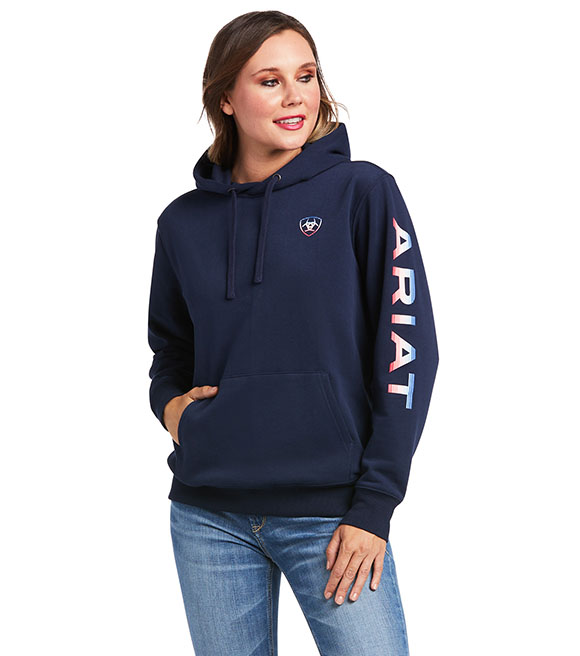 Ariat Ladies R.E.A.L. Serape Logo Arm Sweatshirt Hoodie, 10039841