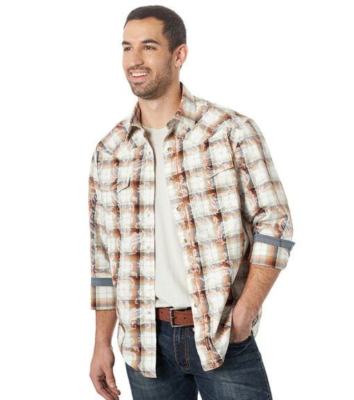 Wrangler Retro Men's Premium Long Sleeve Shirt, MVR596E
